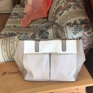 RELIC Purse faux leather beige & white